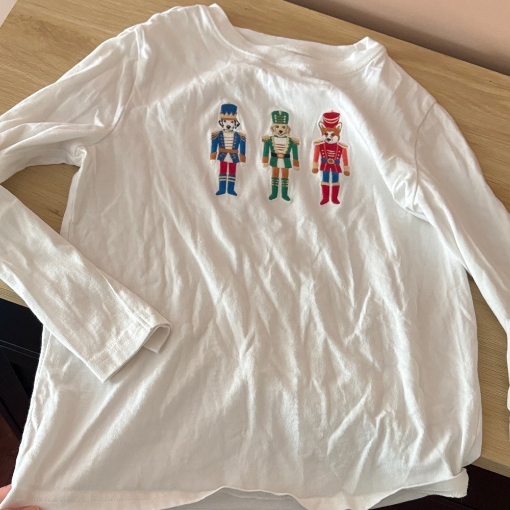 Janie and Jack White Long Sleeve Shirt with Toy Soldier Print